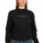 Preview: Sweatshirt  'AMEN' aus Baumwolle in Schwarz