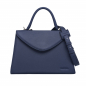 Preview: Handle Bag with shoulder strap made of calfskin dark blue