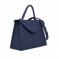 Preview: Handle Bag with shoulder strap made of calfskin dark blue