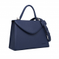 Preview: Handle Bag with shoulder strap made of calfskin dark blue