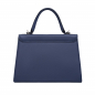 Preview: Handle Bag with shoulder strap made of calfskin dark blue