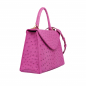 Preview: Handle Bag with shoulder strap made of ostrich leather magenta