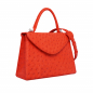 Preview: Handle Bag with shoulder strap made of ostrich leather red