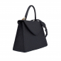 Preview: Handle Bag with shoulder strap made of ostrich leather black