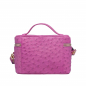 Preview: Shoulder bag made of magenta ostrich leather