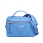 Preview: Shoulder bag made of cognac ostrich leather blue