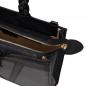 Preview: Tote Bag Handtasche aus glattem Kalbsleder mit geflochtenen Henkeln -SOL-
