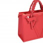 Preview: Handtasche aus Kalbsleder mit geflochtenen Henkeln Rot -VESTA-