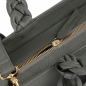 Preview: Handtasche aus Kalbsleder mit geflochtenen Henkeln Olivgrün -VESTA-