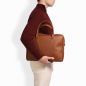 Preview: Briefcase made of grained calf leather brown contrast stitching