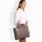 Preview: Briefcase made of calf leather taupe