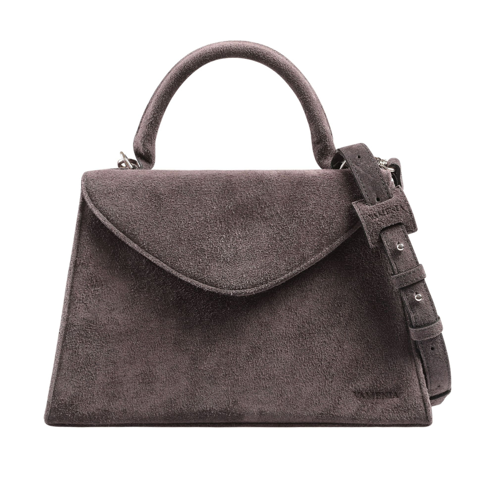 Handle Bag with shoulder strap made of suede