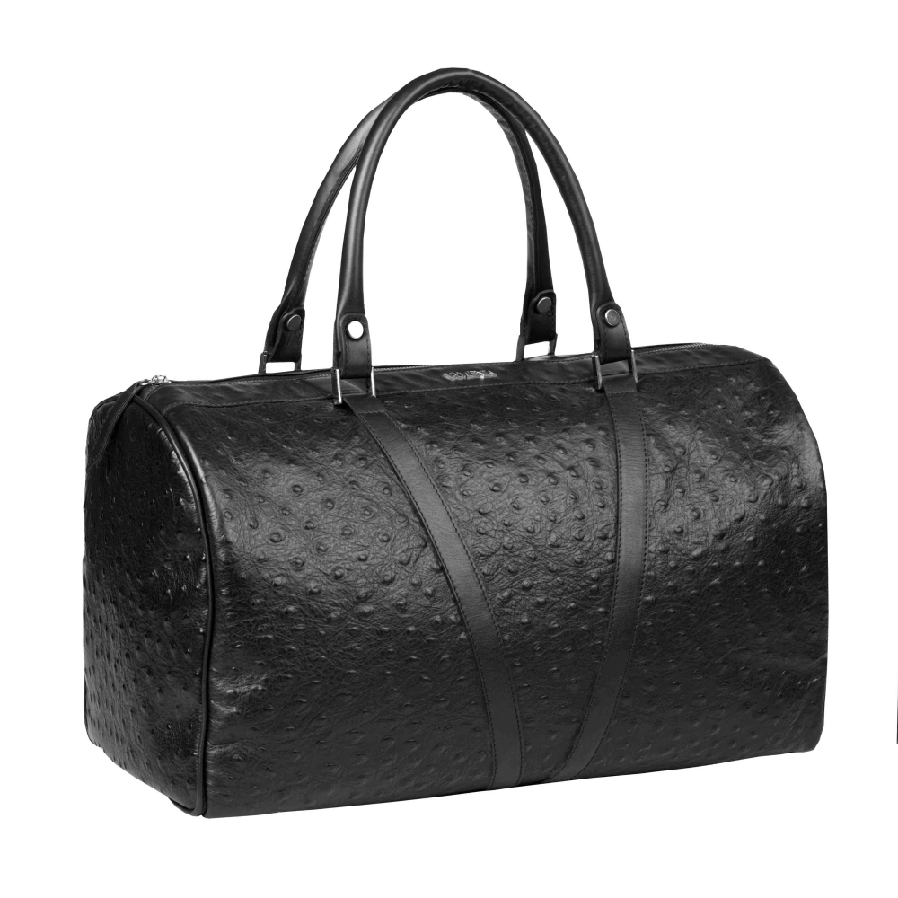 Reisetasche M aus schwarzem Leder -MERKUR-