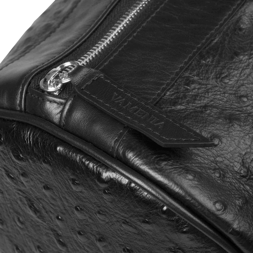 Reisetasche M aus schwarzem Leder -MERKUR-