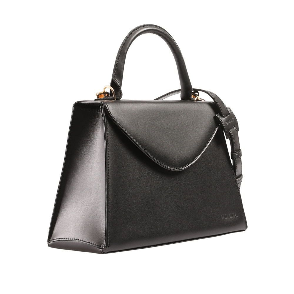 Handle Bag with shoulder strap made with smooth leather