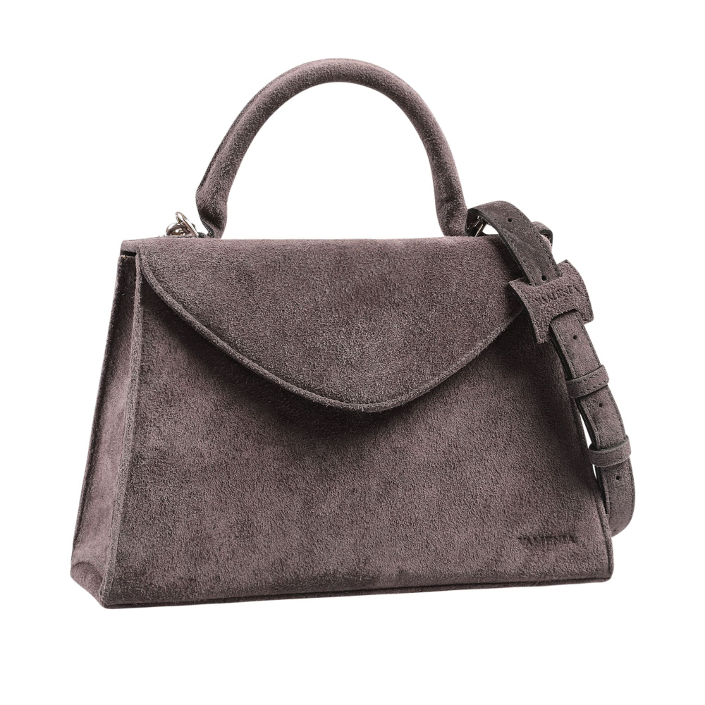 Handle Bag with shoulder strap made of suede