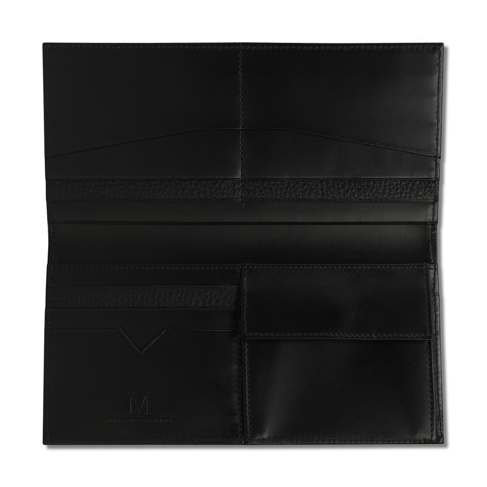 Brieftasche aus genarbtem Kalbsleder schwarz