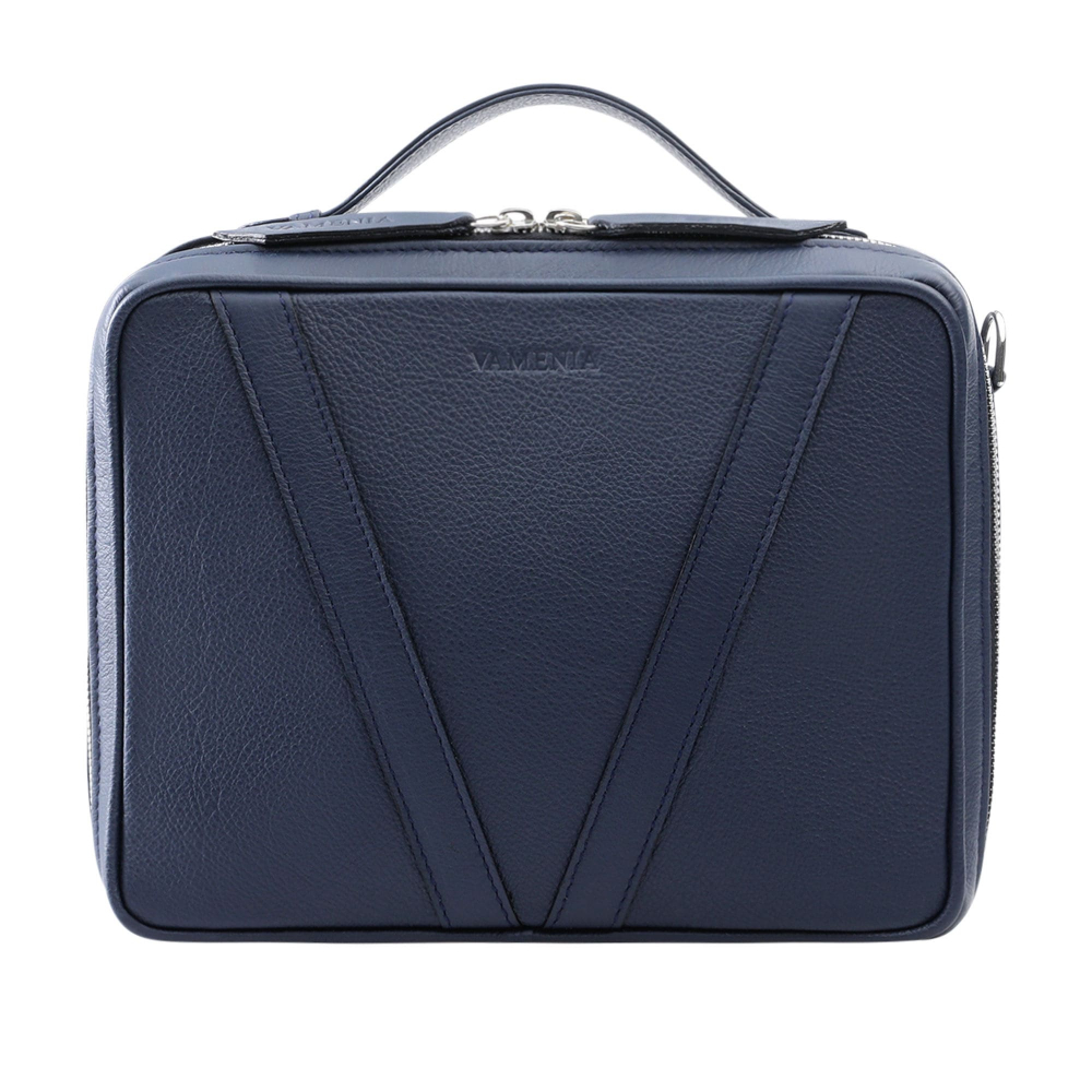 Crossbody Bag as Camera Bag made of Calfskin in darkblue