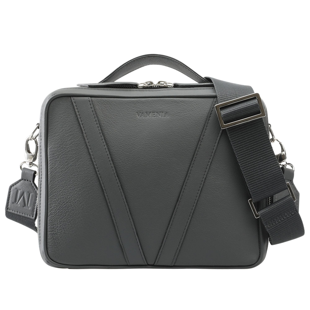 Crossbody Bag as Camera Bag made of Calfskin gray