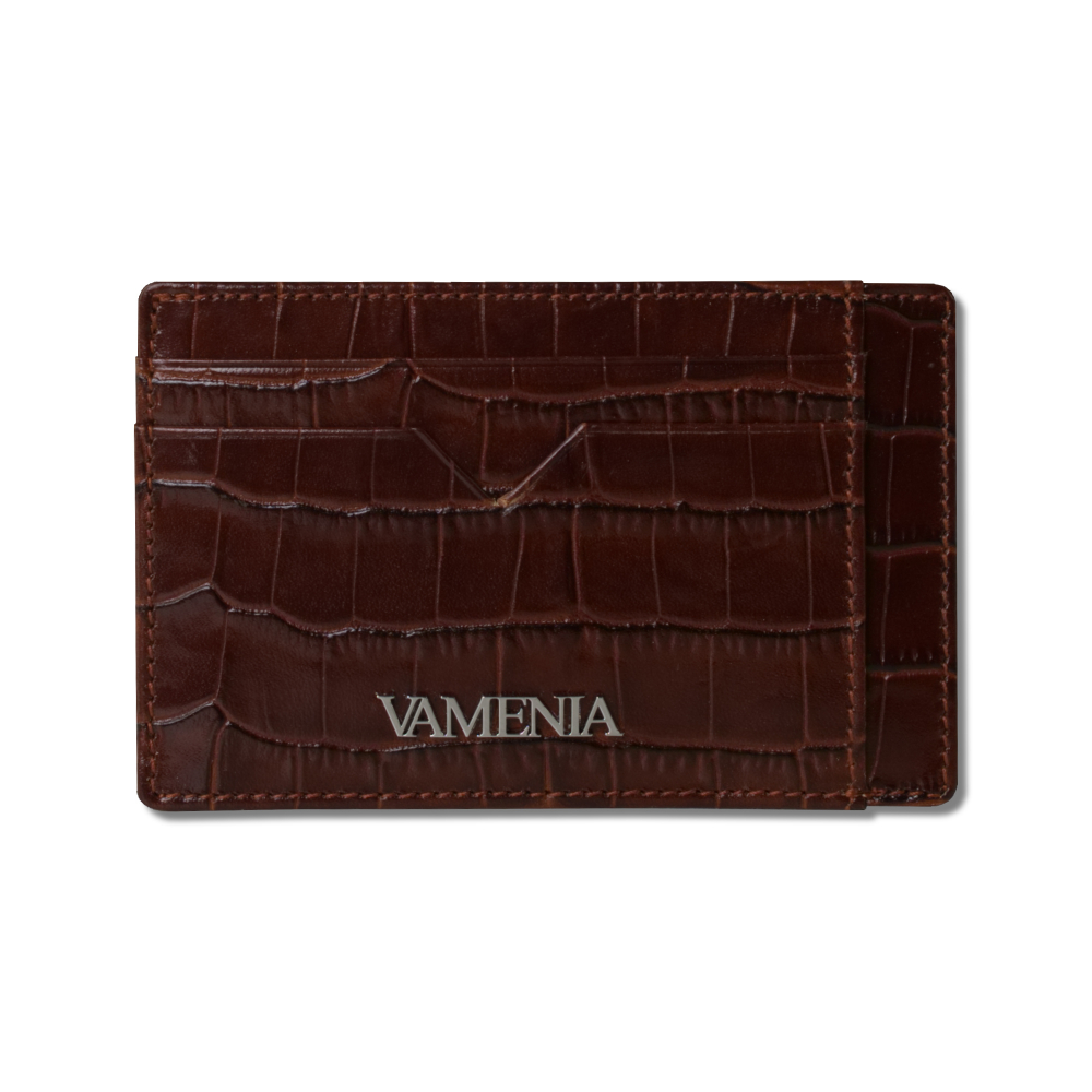 Card holder made of calfskin with a special embossing