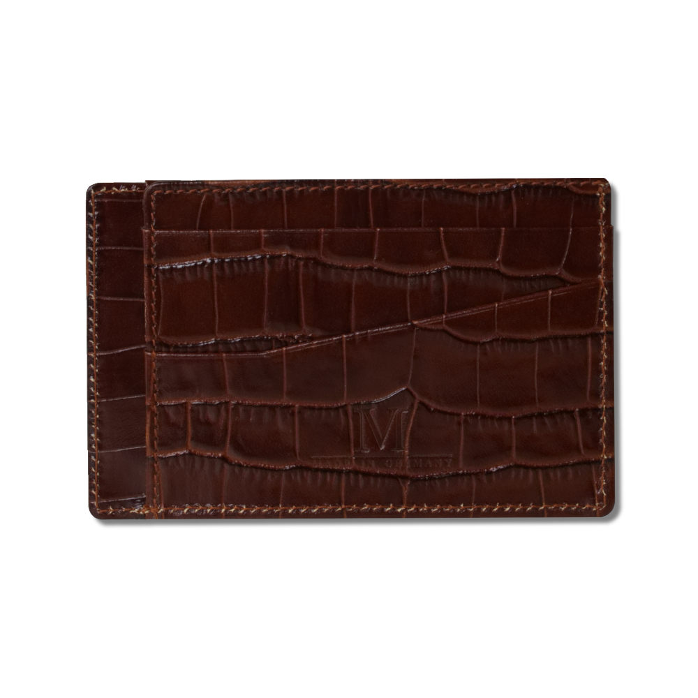 Card holder made of calfskin with a special embossing